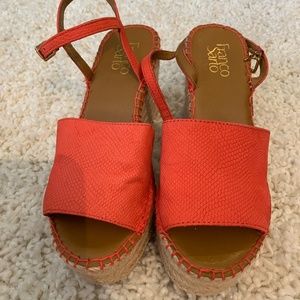 Franco sarto orange platform wedges. Not new but never worn !‎